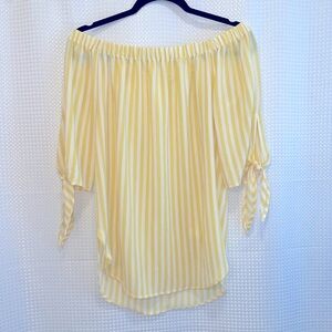 Off Shoulder Striped Blouse